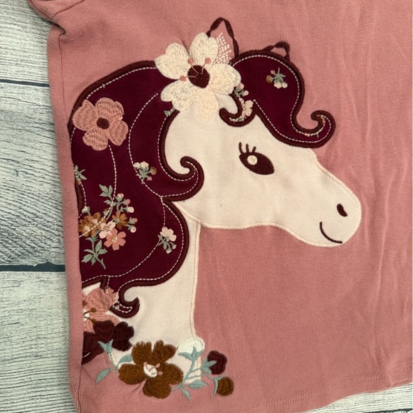 Gymboree Pink Pajama Set with Ruffled Top and Floral Bottoms/girls size 7 - Picture 9 of 12